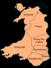 Karte der walisischen Königreiche gegen Ende des 11. Jahrhunderts